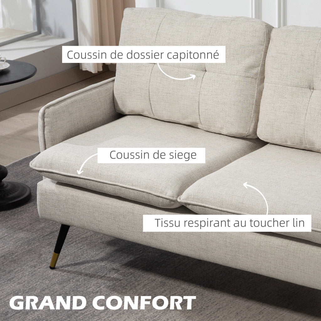 Divano 2 posti ¨C Minimal ¨C cr¨¨me 139x68x80