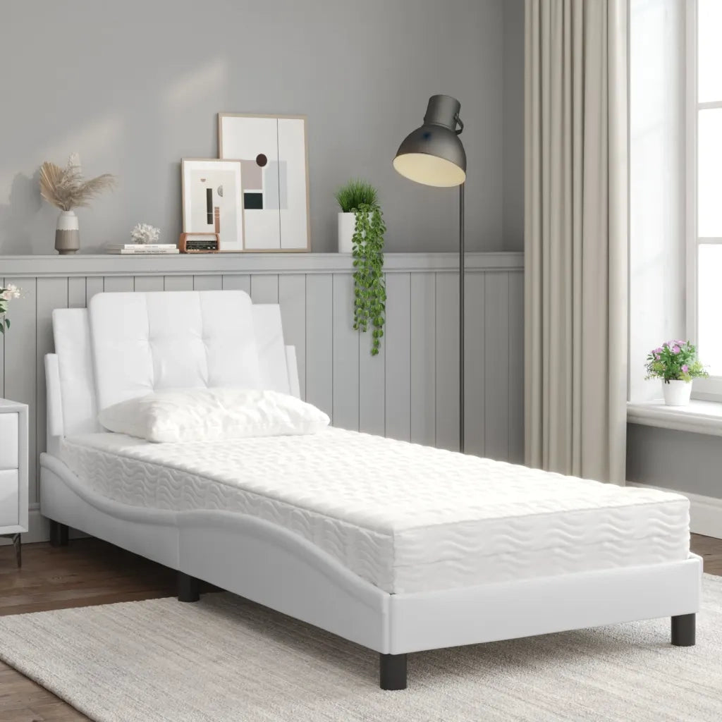 Giroletto senza Materasso Zadar Bianco 90x200 cm in Similpelle