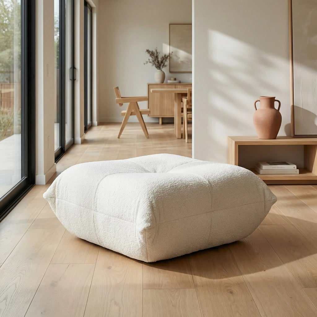Pouf Divano Chenille ¨C MINIMAL ¨C Beige/Grigio