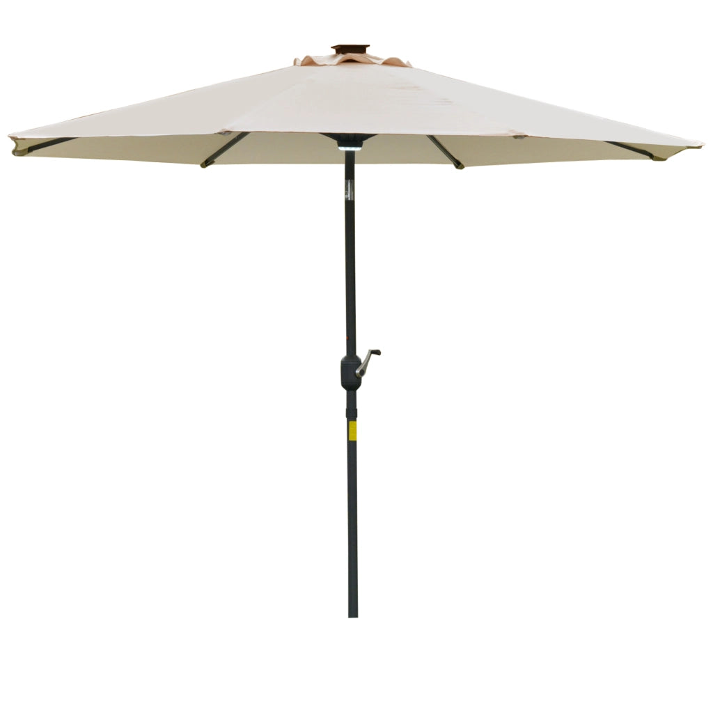 Ombrellone da Giardino con Luci LED e Pannello Solare ¨C Minimal ¨C Crema Bianco 270x245 cm