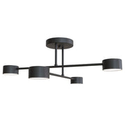 Plafoniera Moderna Thor 4 Luci Nera