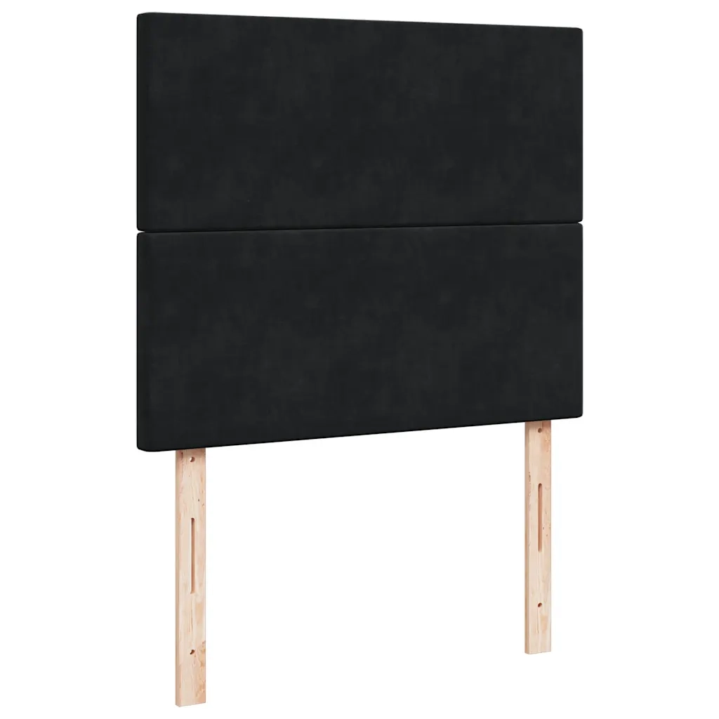 Giroletto a Molle con Materasso Nero 120x190 cm in Velluto 3294582