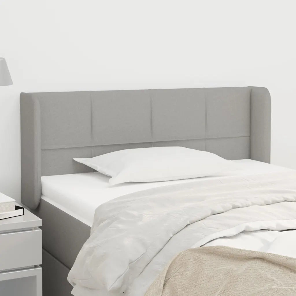 Testiera | Testata ad Orecchio Grigio Chiaro 83x16x78/88 cm in Tessuto