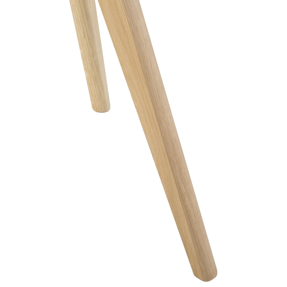 Set di 2 tavolini a nido tondi trasparenti con piano in vetro 3 gambe in legno chiaro minimalista scandinavo