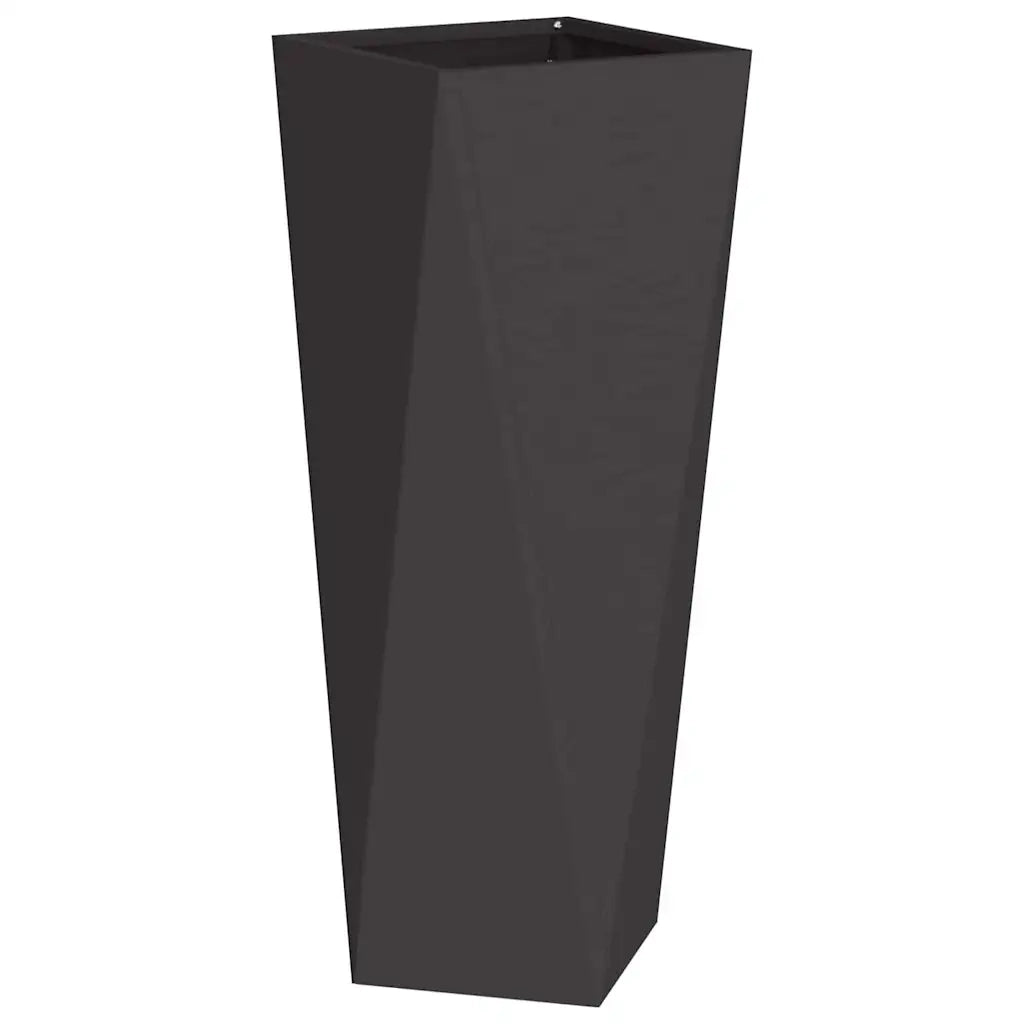Fioriera 2 pz-Set di 2 Vaso-Contenitore per Piante Nero 30 x 30 x 75 cm Acciaio