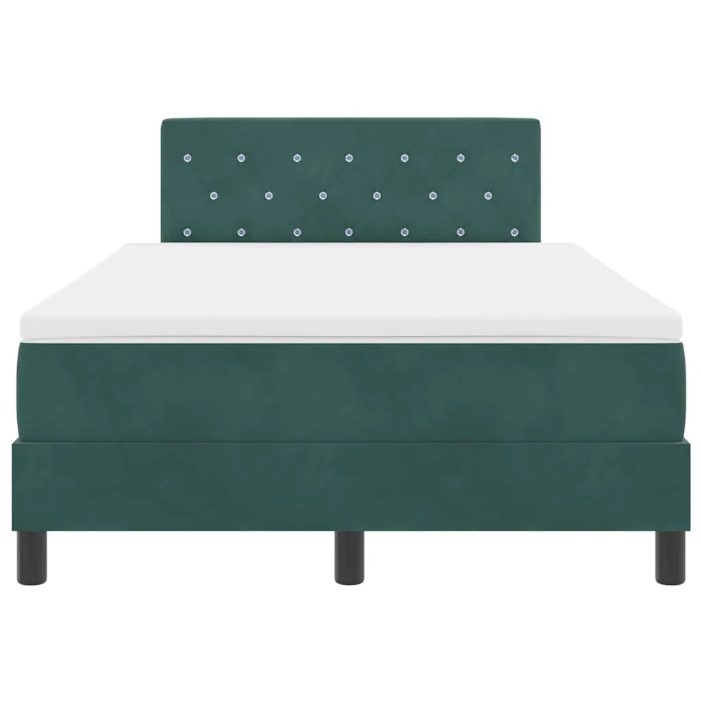 Letto a Sorgente LED con led Verde Scuro 120 x 200 cm Velluto 3342581
