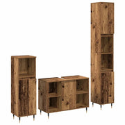 Set di mobili per il bagno con lo scaffale 3 pcs Legno vecchio