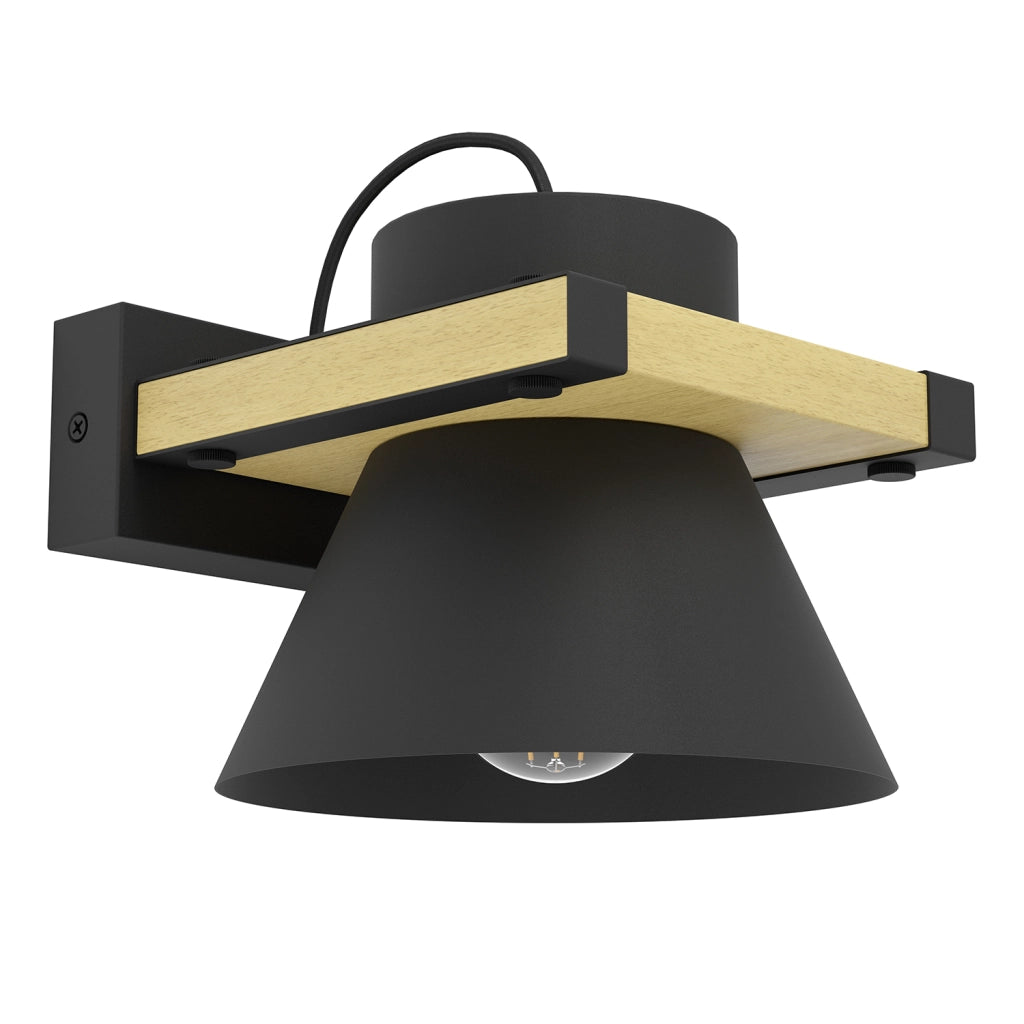 Applique Vintage Maccles Acciaio Nero 1 Luce E27