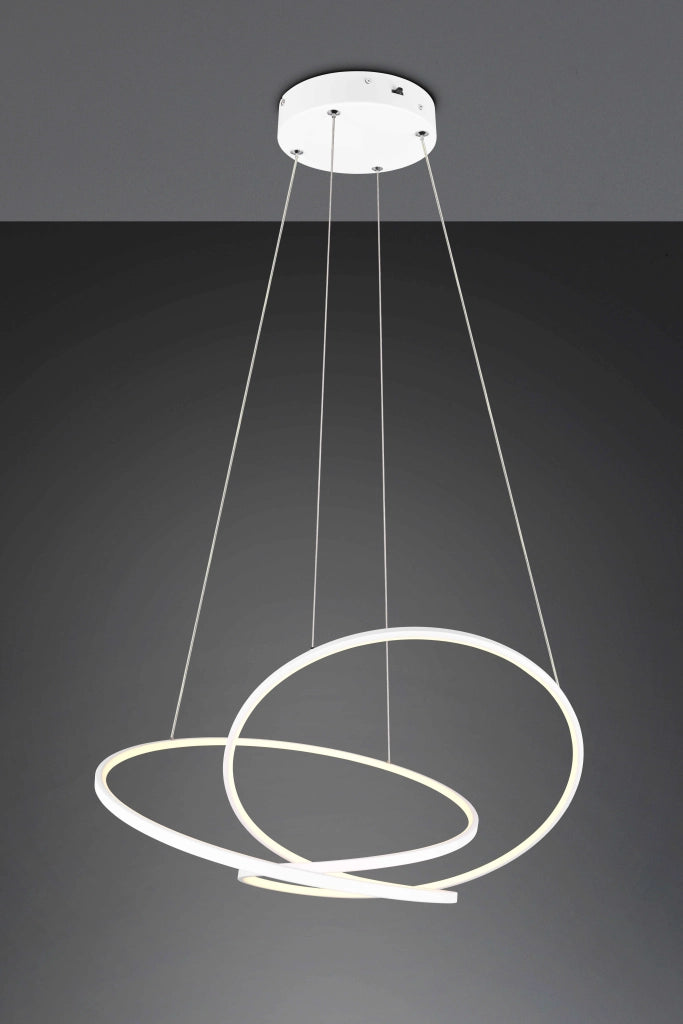 Lampada a sospensione LED, metallo, bianco, D 75 cm, Darvin