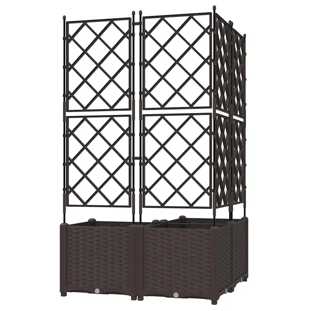 Vaso da giardino 3 pcs Marrone 80 x 80 x 143 cm Plastica 42002818