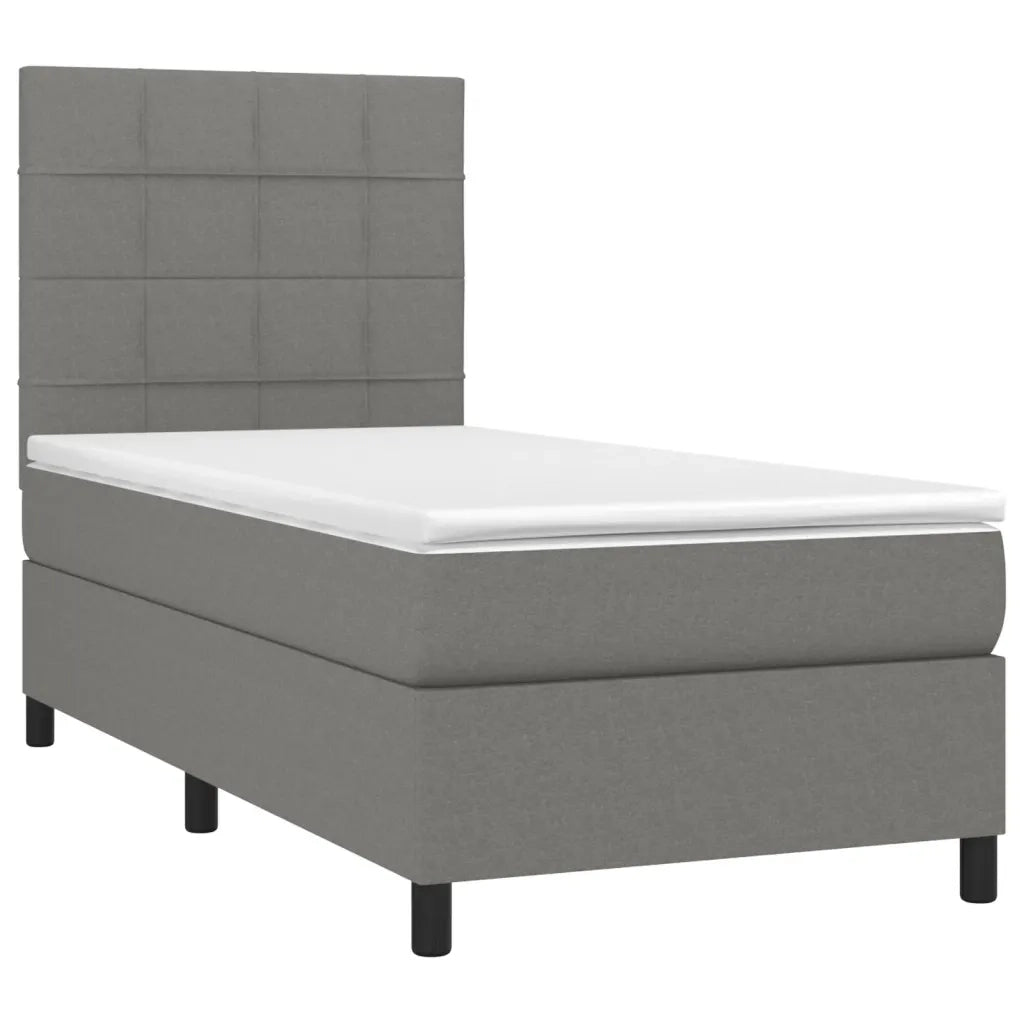 Giroletto a Molle con Materasso Grigio Scuro 100x200 cm Tessuto 3141754