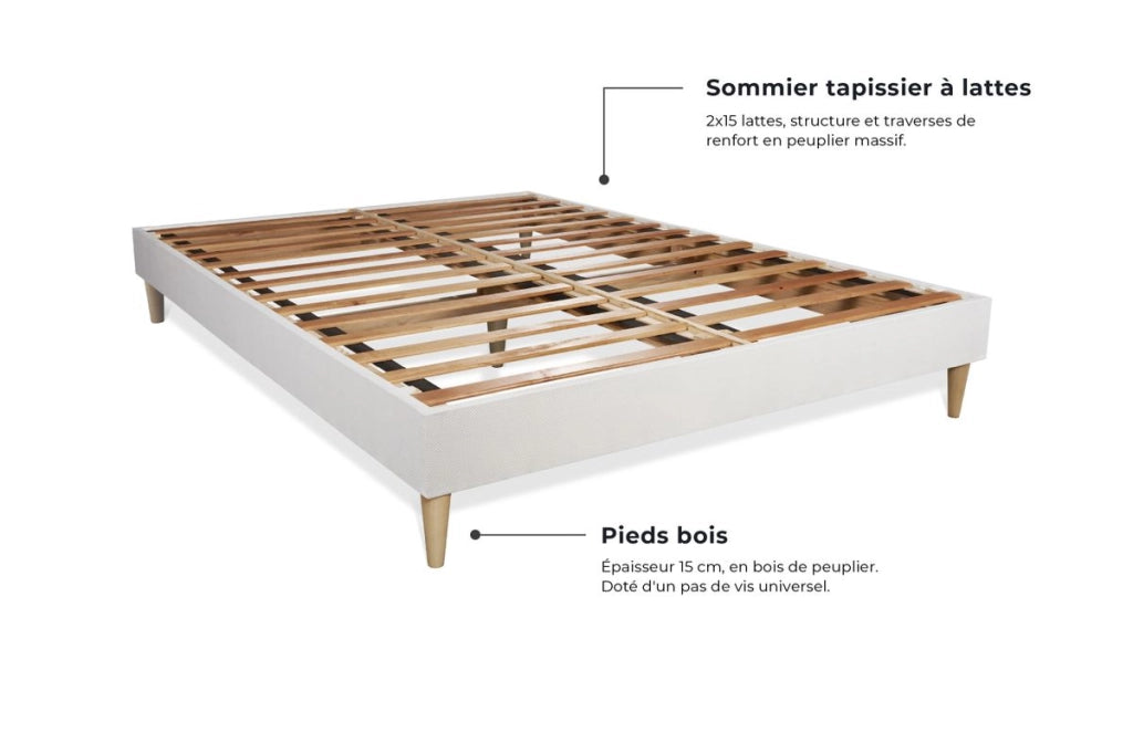 kit rete e materasso Balmoral 130 x 200cm - Spessore : 24cm - memory foam - rigido