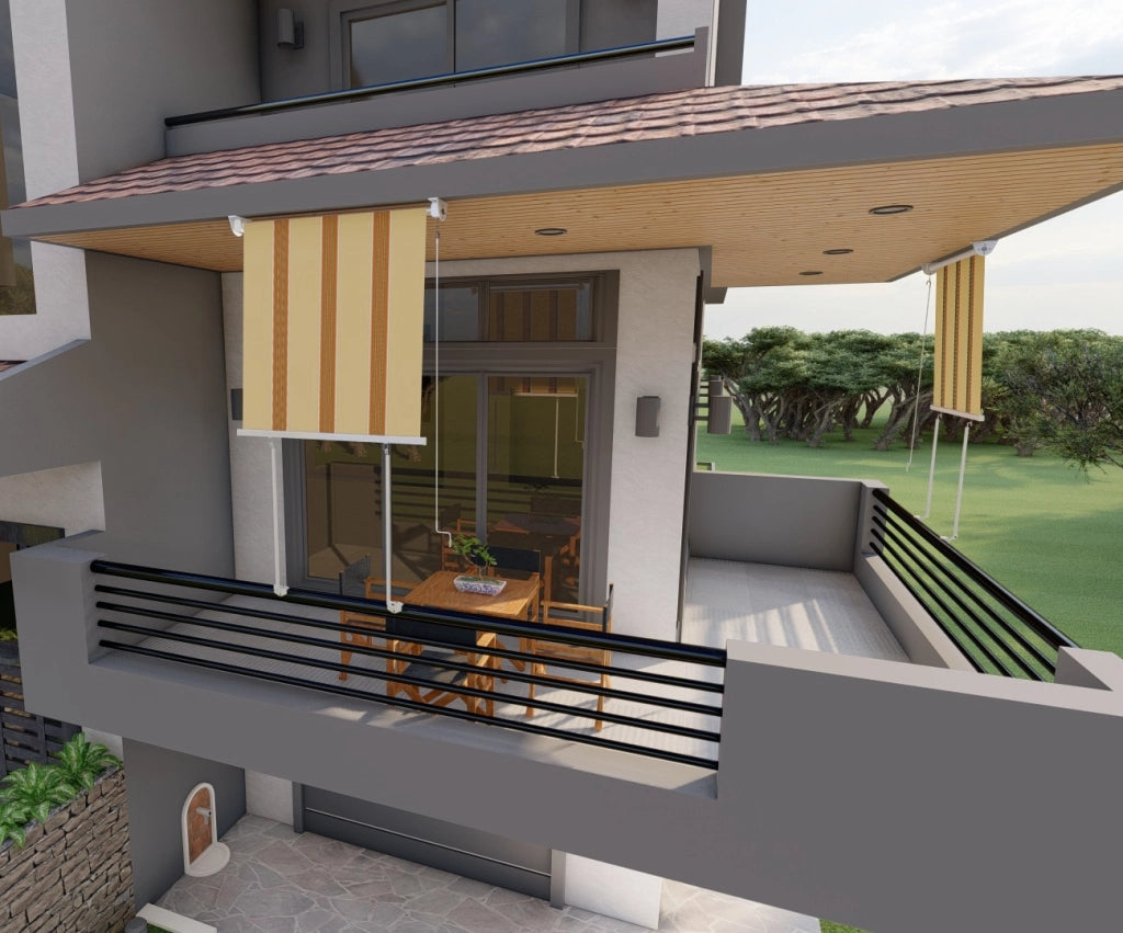 Tenda da sole per balcone con bracci, impermeabile 150cm giallo arancio Golisa
