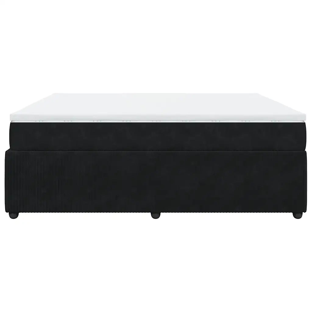 Giroletto a Molle con Materasso Nero 180x200 cm in Velluto 3285658