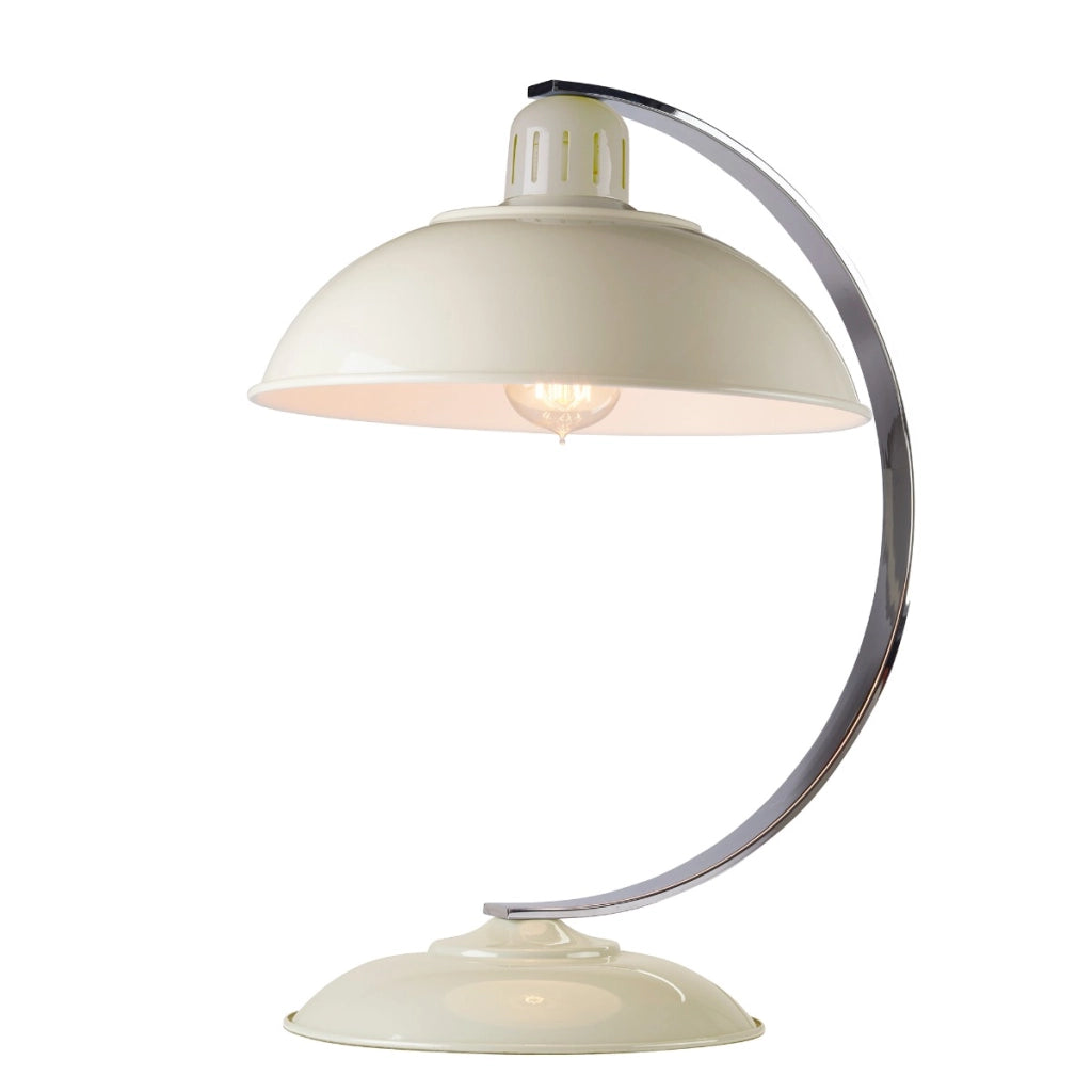 Lampada da tavolo Franklin retro crema/cromo E27 60W