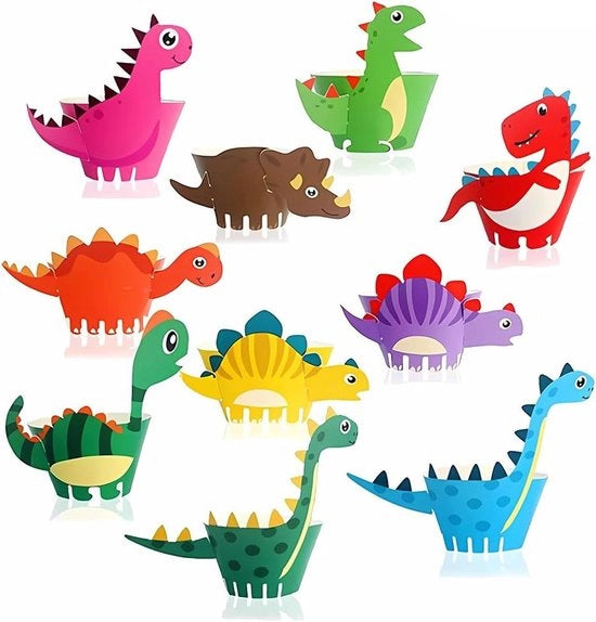 Decorazioni per torte in forma di dinosauro - 30 pezzi - tema dinosauro - decorazioni per torte e muffin - idee per compleanni dei bambini - festa - compleanno