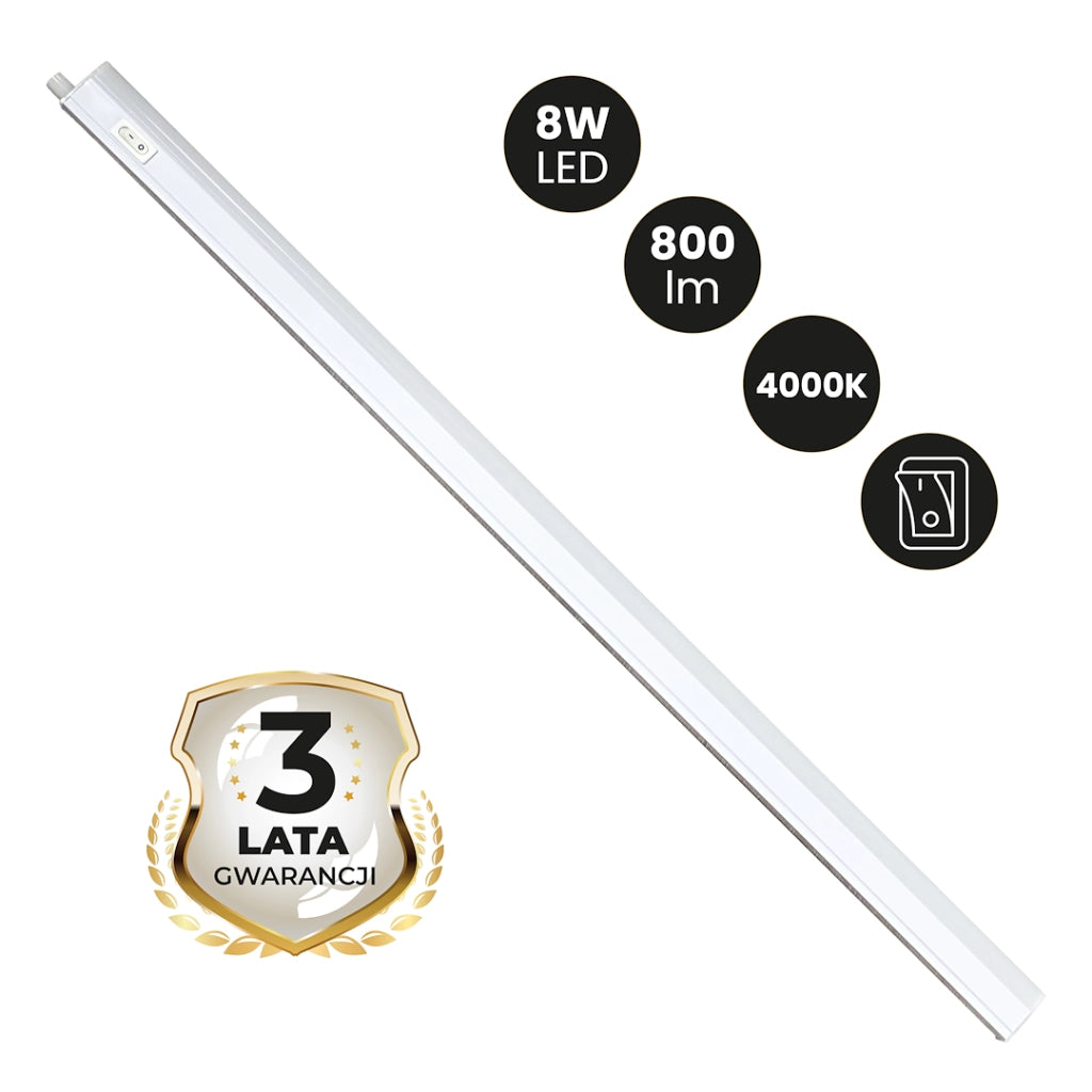 Barra LED sottopensile bianca 60cm 8W 4000K Vito