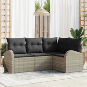 Set Divano da Giardino 4 pcs Grigio chiaro polyrattan 3346022