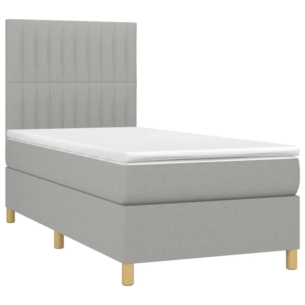 Giroletto a Molle con Materasso Grigio Chiaro 80x200 cm Tessuto 3142449