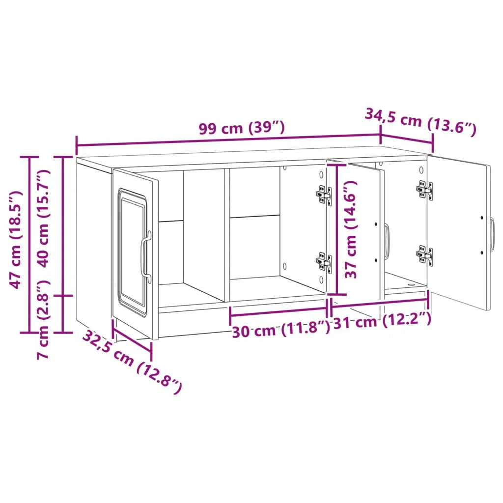 Mobile TV | Armadietto TV | Mobile Porta TV Rovere Sonoma 99 x 34,5 x 47 cm Legno ingegnerizzato