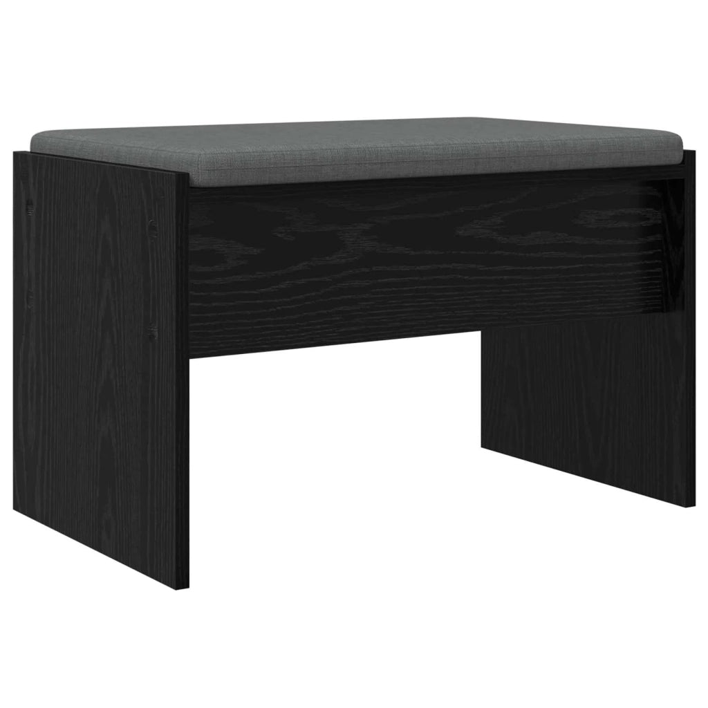 Panca per ingresso con cuscino Rovere Nero 63 x 38 x 40 cm