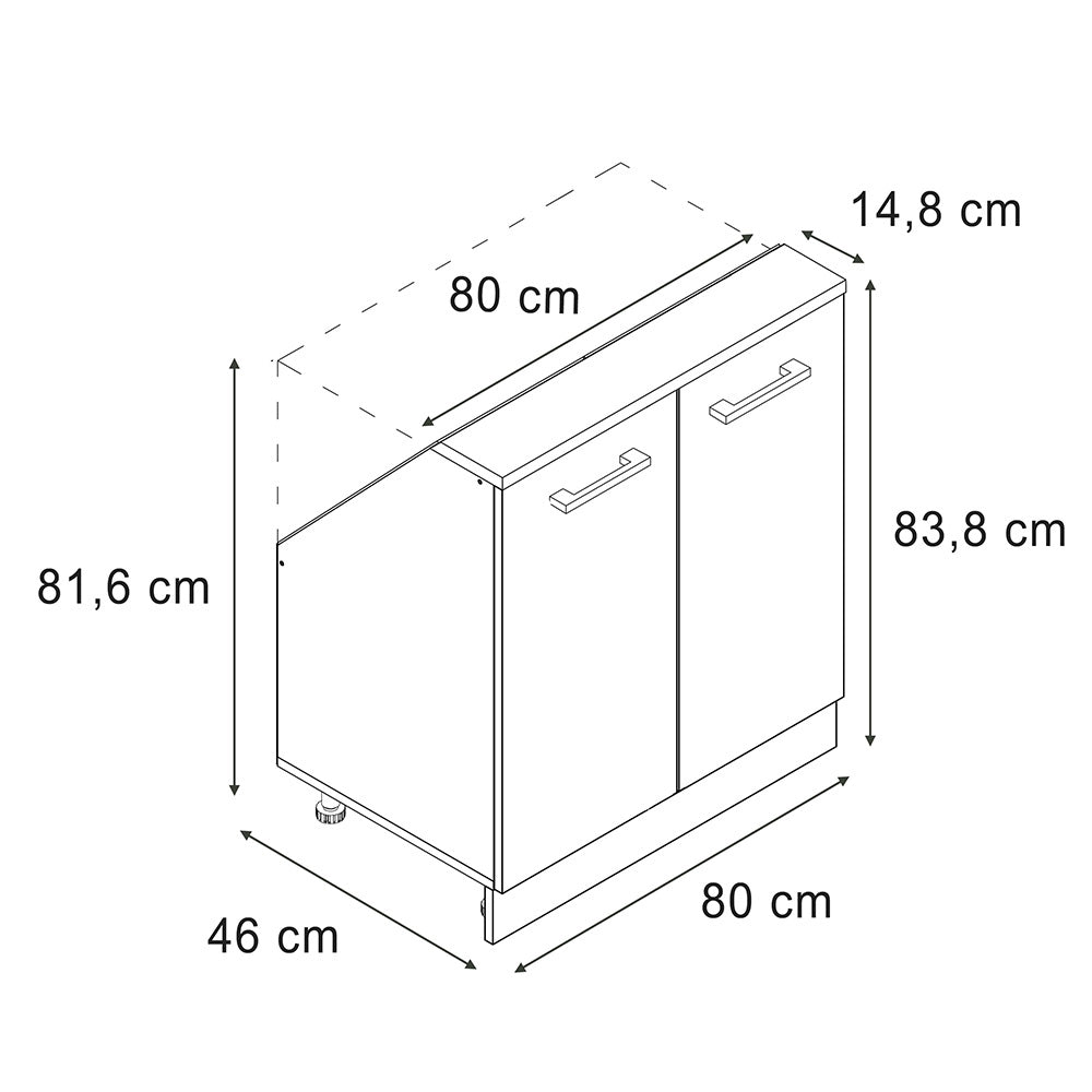 Mobile sottotetto Rion Bianco lucido/Antracite con 2 porte Vicco