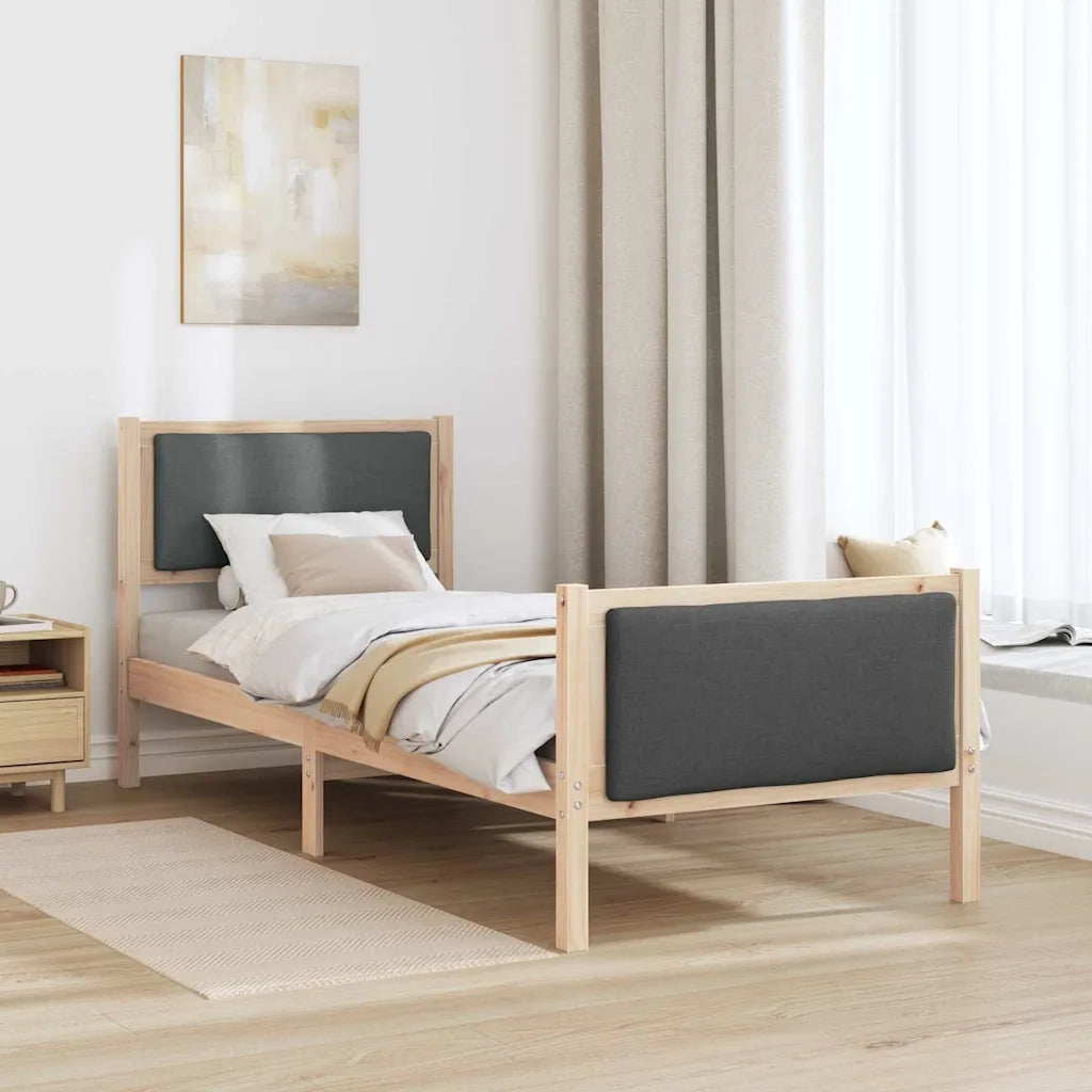 Struttura del letto-Giroletto Grigio scuro 75 x 190 cm Tessuto