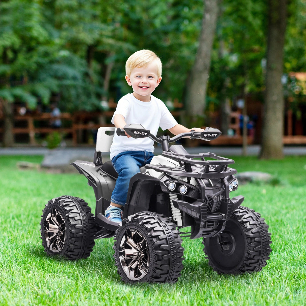 Quad Elettrico per Bambini 3-5 Anni ¨C Xylo ¨C 12V Bianco con Fari LED e USB