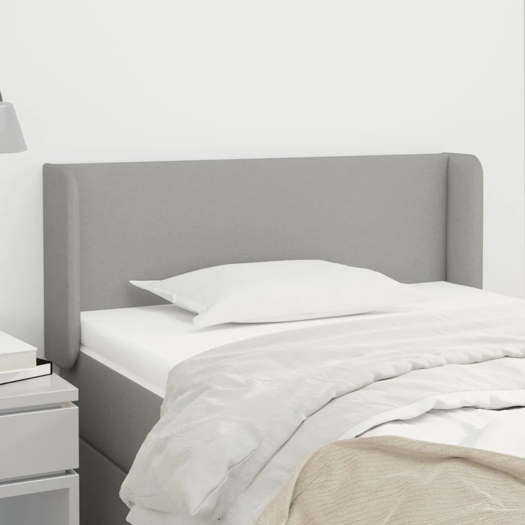 Testiera ad Orecchio-Testata con Orecchie Grigio Chiaro 103x16x78/88 cm in Tessuto 664971