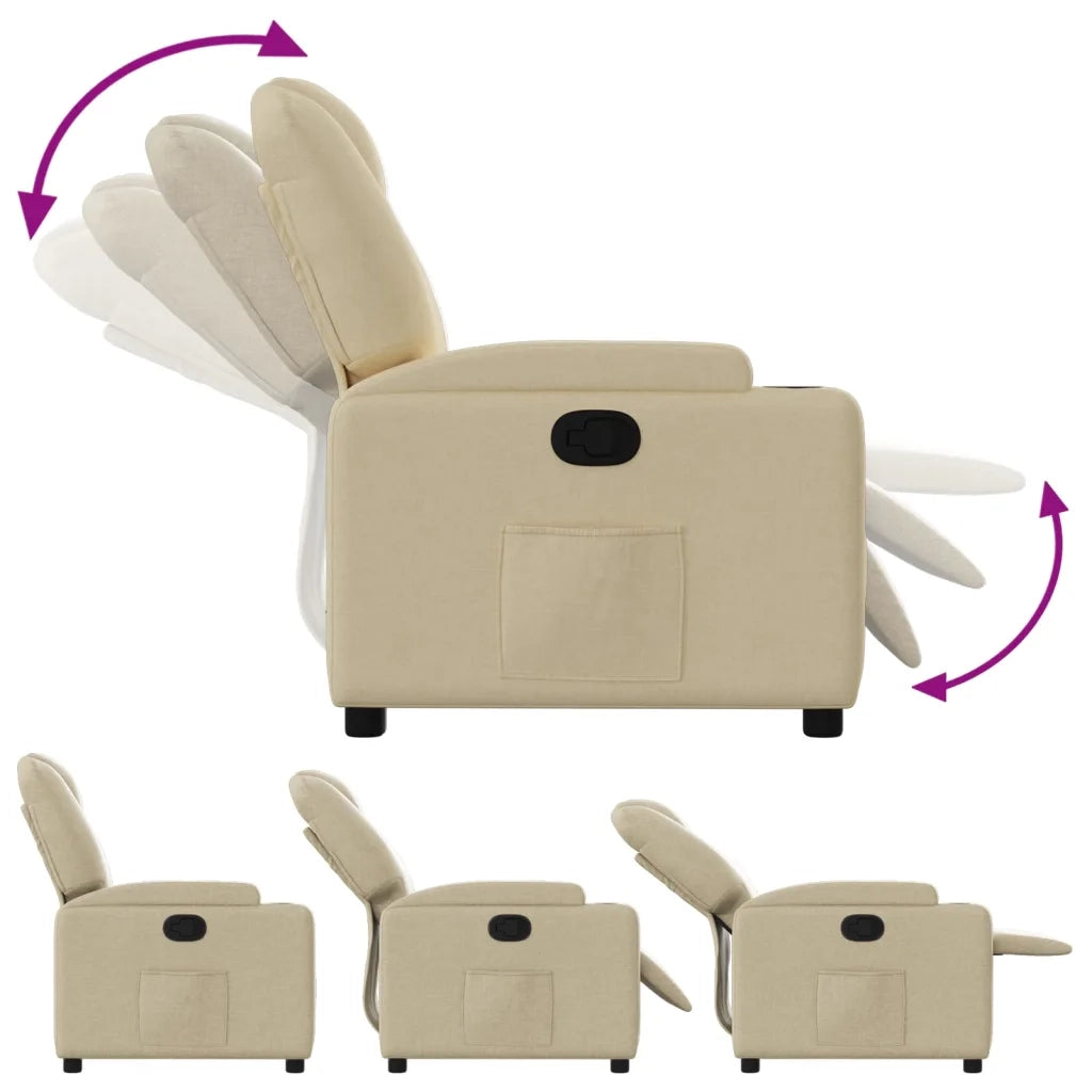 Poltrona Reclinabile in Tessuto Crema 372374