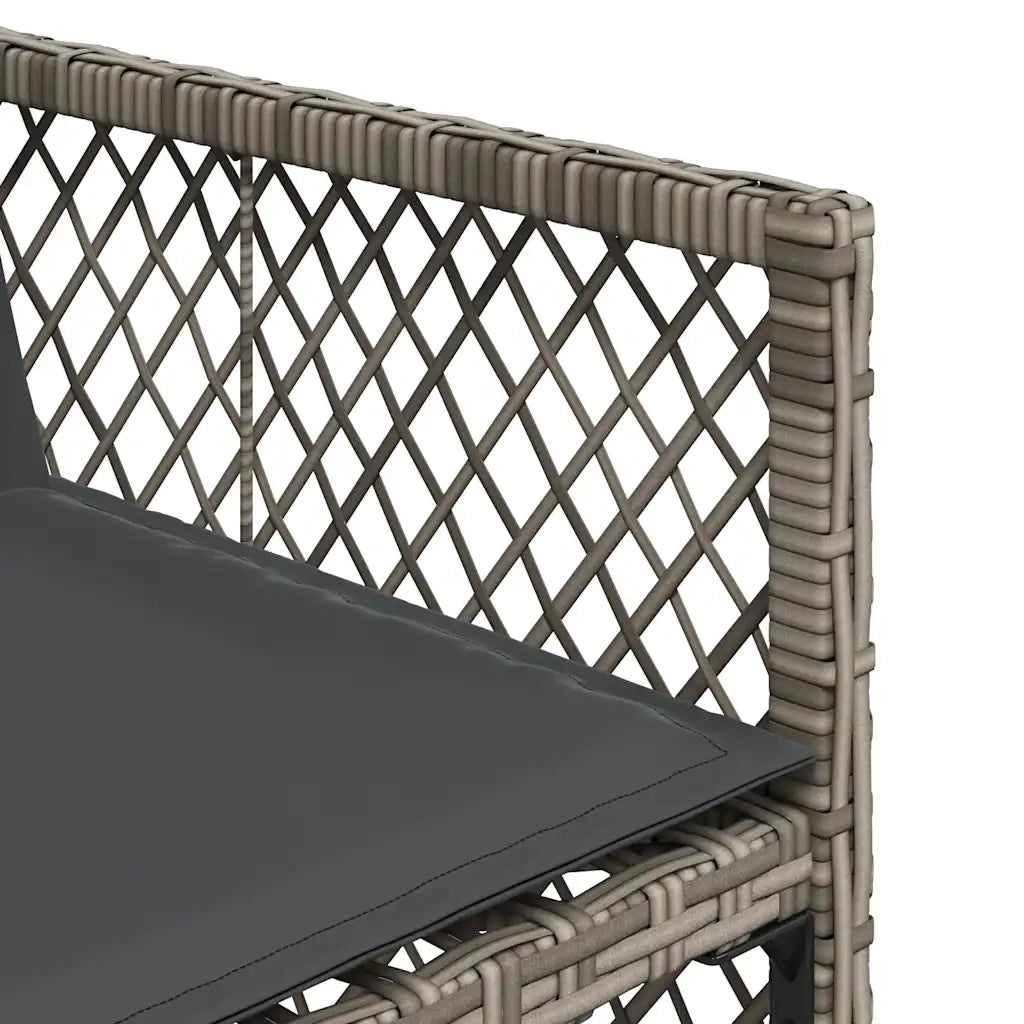 Set da Pranzo da Giardino 15 pz con Cuscini Grigio Polyrattan 3210878
