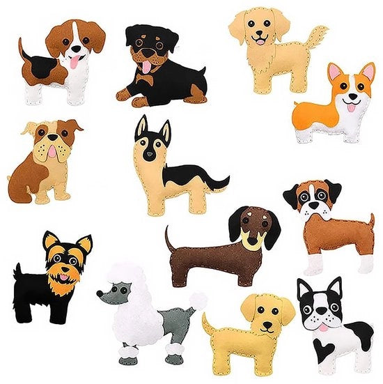Kit di cucito per bambini con tema cane