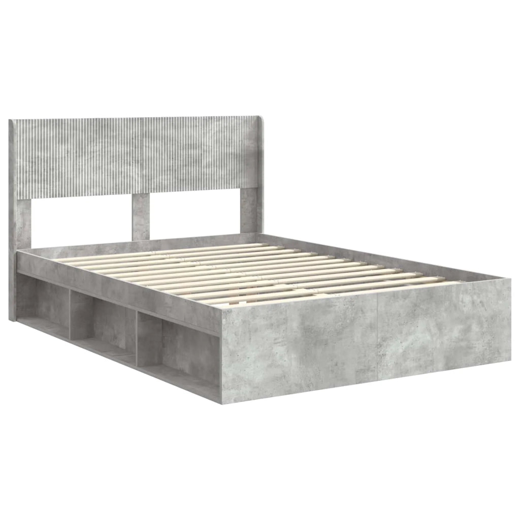 Struttura del letto con stoccaggio e testata Grigio Cemento 3414222