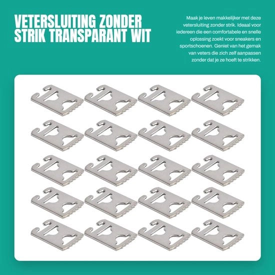 Viti di sicurezza senza strisce - 20 pezzi - Plastica - Bianco trasparente - Esperienza confortevole - Viti per calze