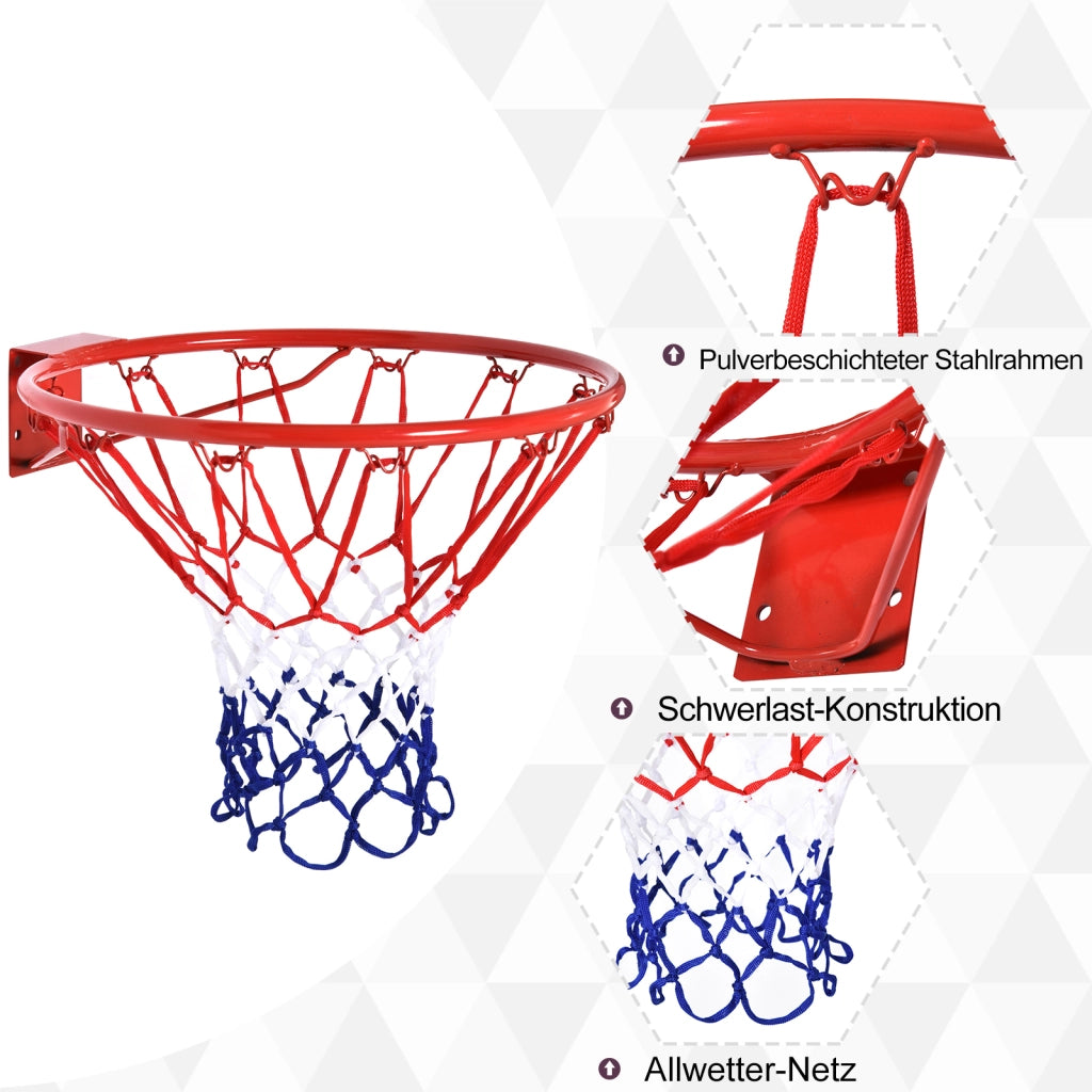 Canestro da Basket ¨C Minimal ¨C Rosso Blu Bianco ?46 cm