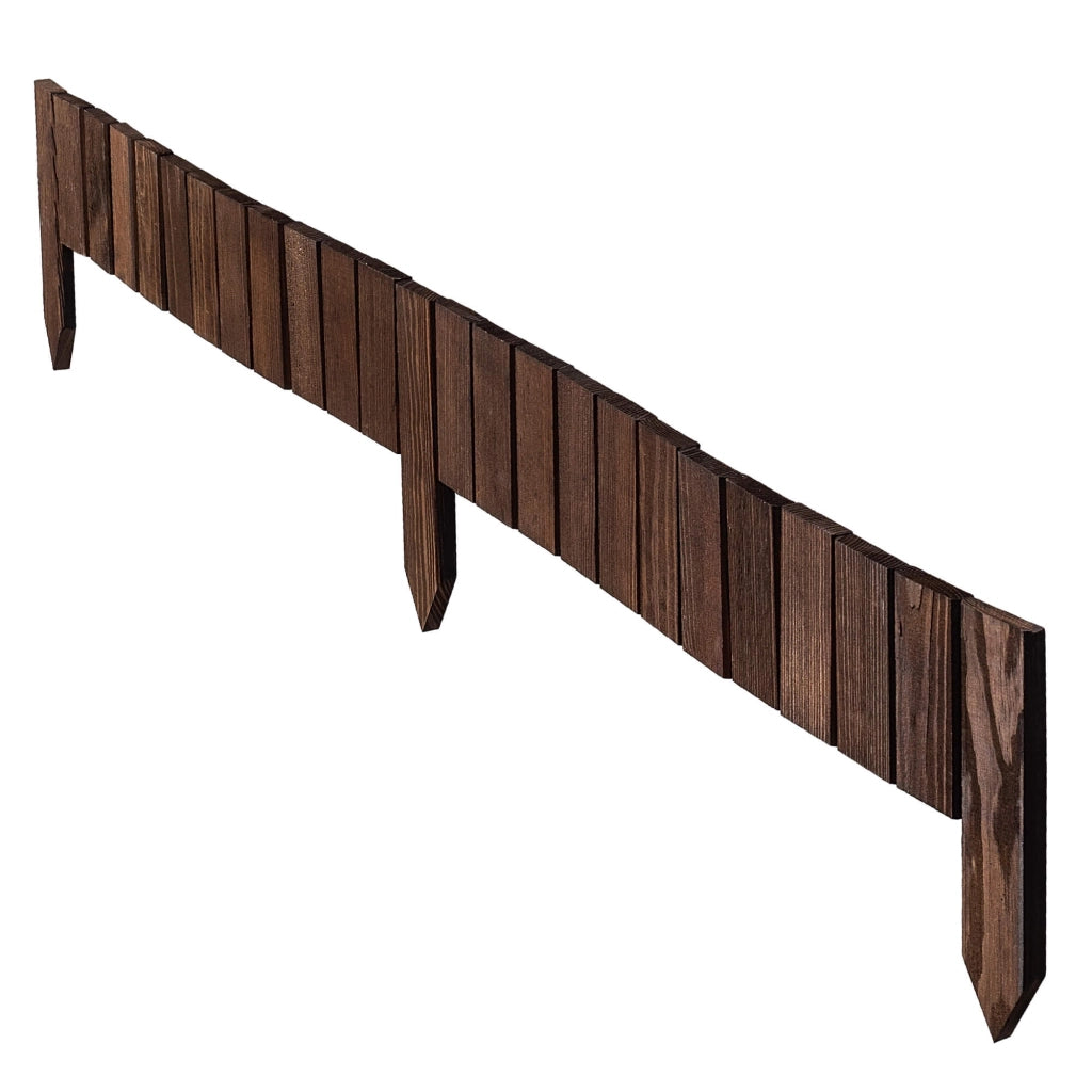 Recinzione da giardino in legno KADAX Palisade, finitura marrone martellata, 10x114 cm