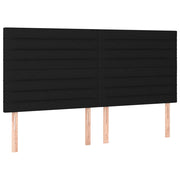 Testiera | Testata Nera 200x5x118/128 cm Tessuto