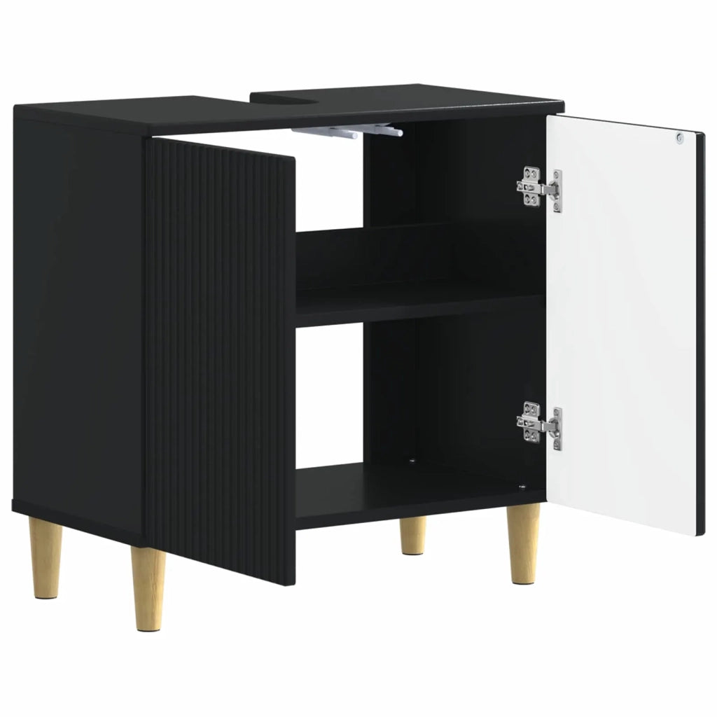 Armadio per Lavabo da Bagno ARNHEM Nero 59,5 x 31,5 x 59 cm 896566