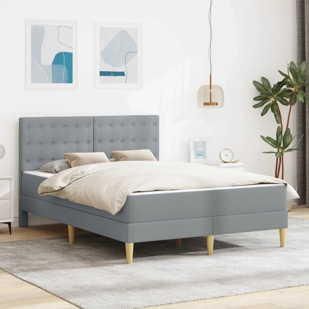 Struttura letto con materasso Grigio chiaro 120 x 190 cm 3415098