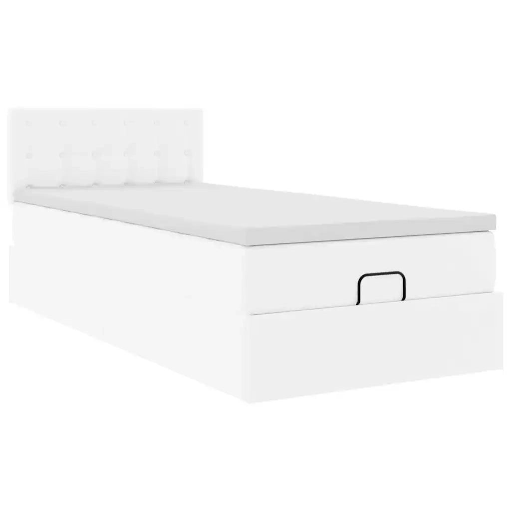 Struttura Letto Pouf con Materasso 100x200 cm Similpelle 3312138