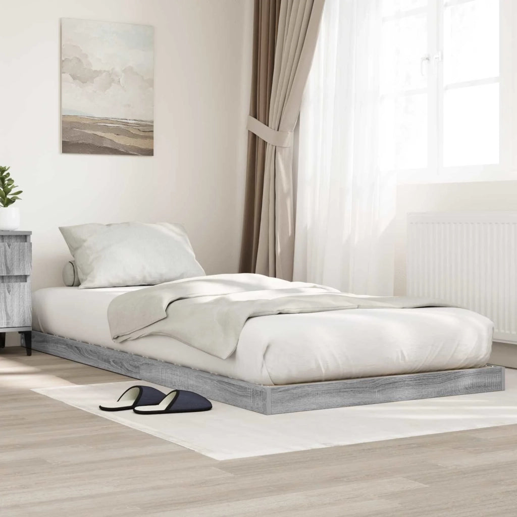 Struttura letto a terra-Giroletto Grigio Sonoma 80 x 200 cm