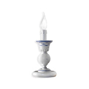 Lumetto Classico Sanremo Metallo E Ceramica Bianco Sfumato Argento 1 Luce E14