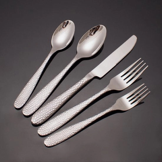 Set da cucina, 30 pezzi, acciaio inossidabile, con coltello, forchetta, cucchiaio, posate per uso domestico, design moderno e finitura lucida, resistente al lavastoviglie