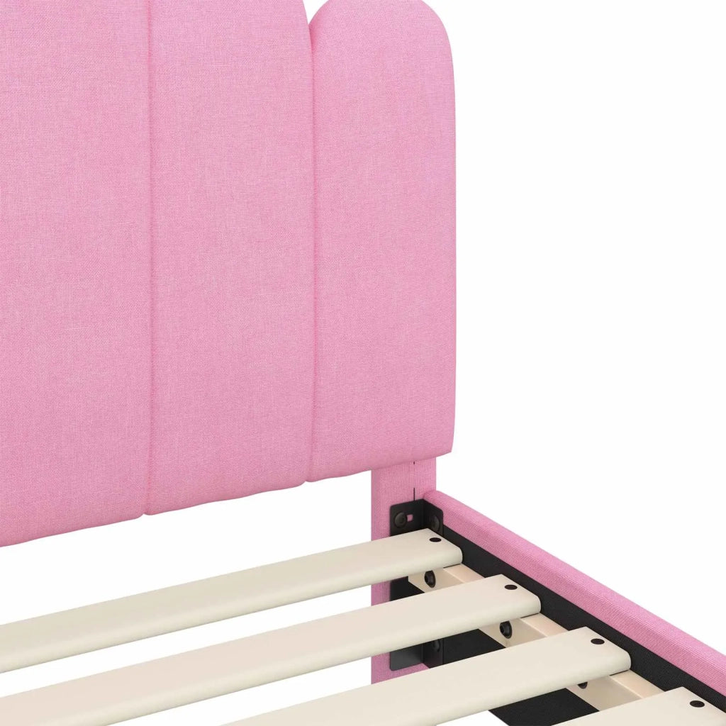Struttura letto bambini con testata-Giroletto per bambini Rosa 80 x 200 cm Tessuto 225151