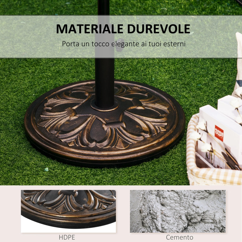 Base per Ombrellone Rotonda in Plastica ¨C Minimal ¨C Bronzo ?48x34 cm