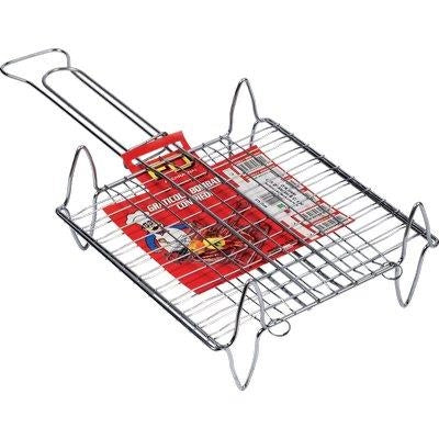 GRATICOLA BARBECUE A RETE DOPPIA FD  ACCIAIO CROMATO CM 45X40