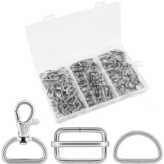 Haken per cinturone per cani a 70 pezzi - Trasformabili - Triglide-Schuifgespen - Cinturone per cani - Cinture per cani - Materiale robusto - Haken per cinturone