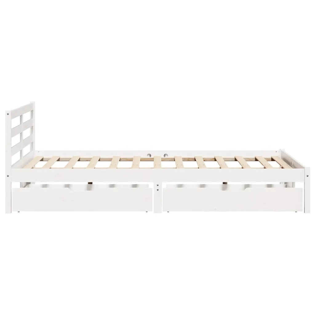 Letto senza Materasso-Struttura Letto Bianco 120x190 cm Legno Massello di Pino 336329