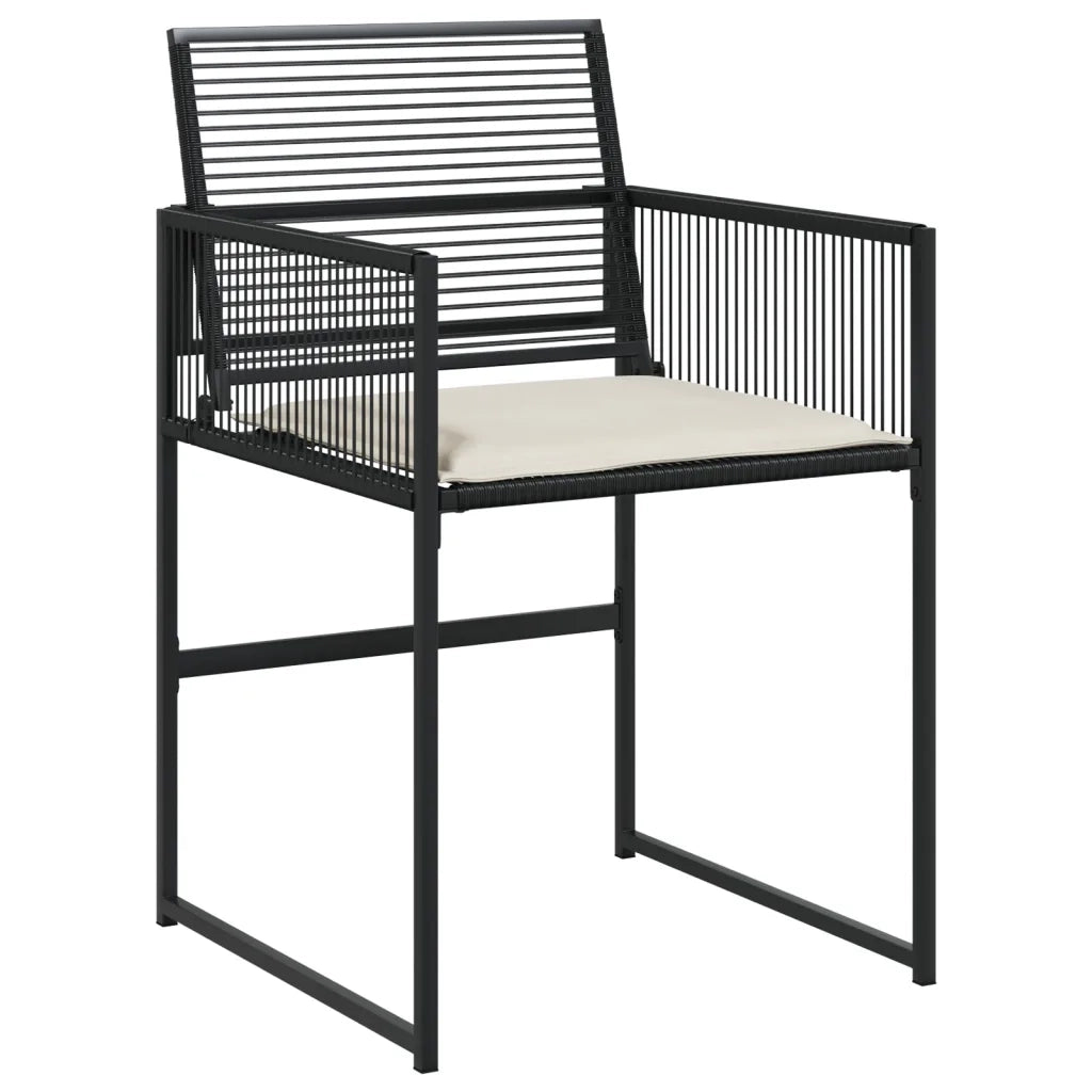 Set da Pranzo da Giardino 13pz con Cuscini Nero in Polyrattan 3295030
