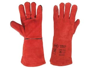 GUANTO SALDATORE CROSTA BOVINO ROSSO- - tg.10 - 10 paio
